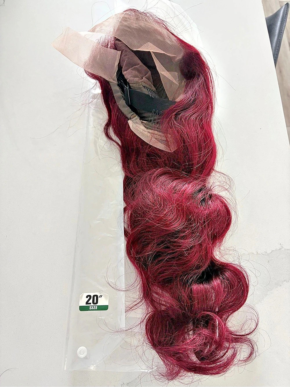 20 Inch Burgundy Wavy Lace Front Wig